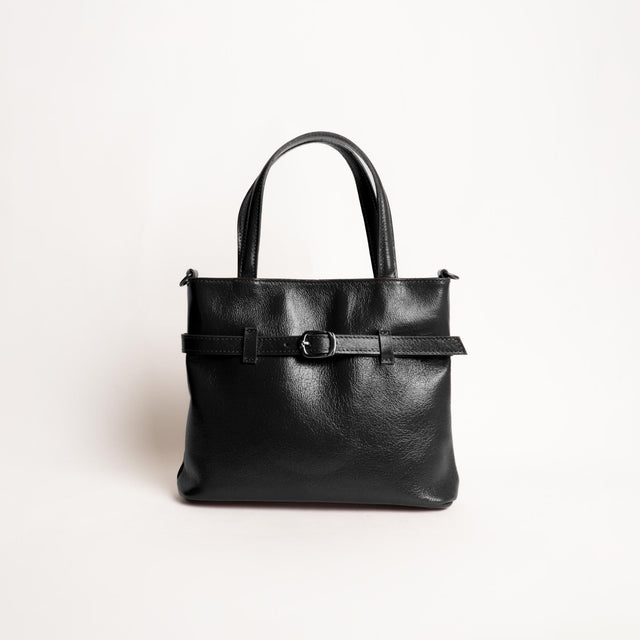 Zeroassoluto-Borsa a mano con fibbia genuine leather high quality VINTAGE LOOK - nero