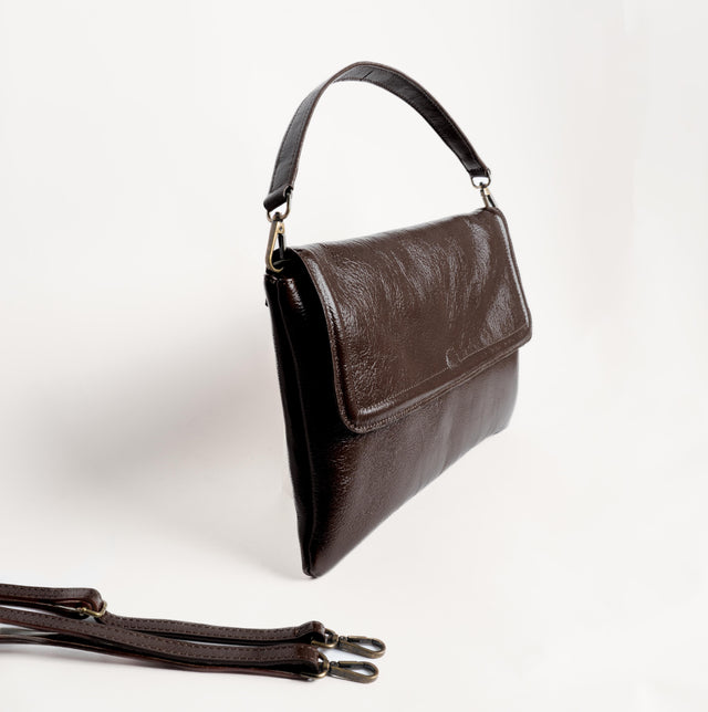 Zeroassoluto-Pochette genuine leather high quality VINTAGE LOOK - moro