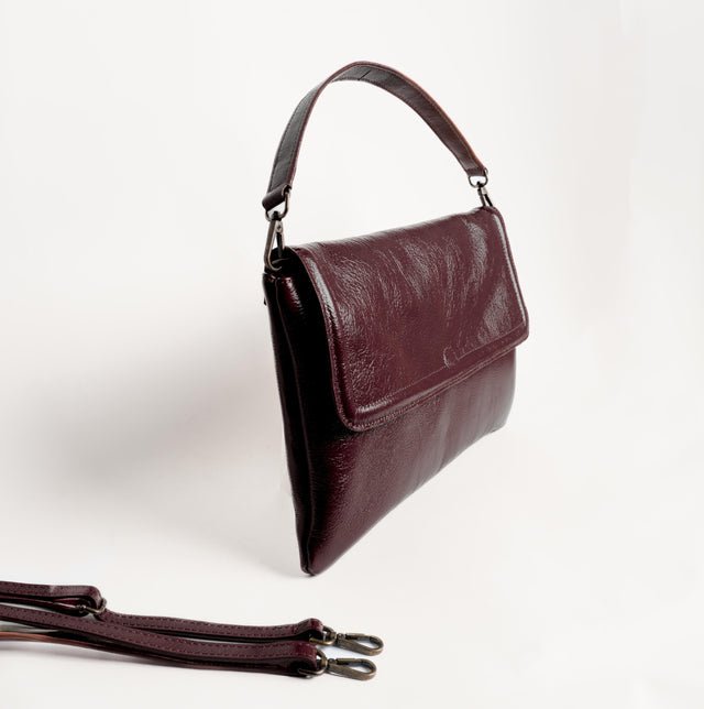 Zeroassoluto-Pochette genuine leather high quality VINTAGE LOOK - Bordeaux