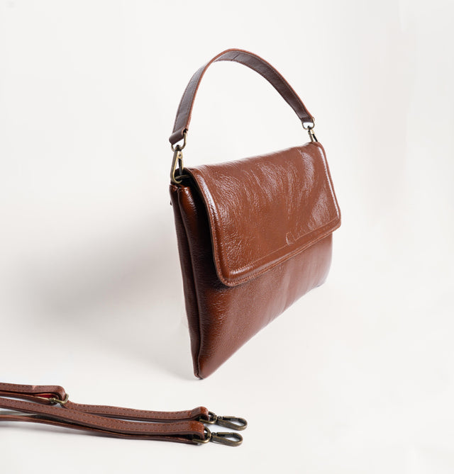 Zeroassoluto-Pochette genuine leather high quality VINTAGE LOOK - cuoio