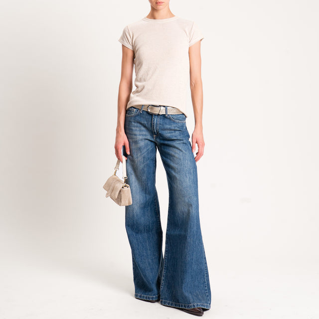 Zeroassoluto-T-shirt lurex a costine - oro