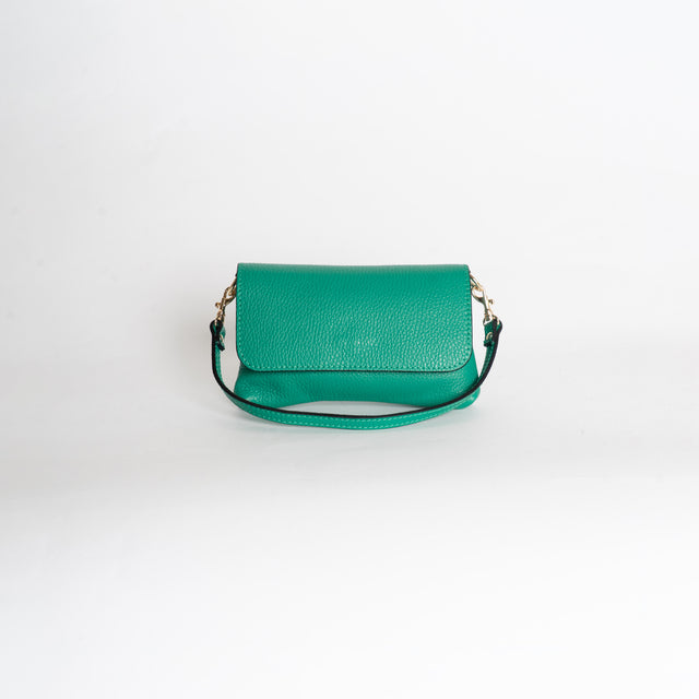 W by white mood-Pochette genuine leather - petrolio