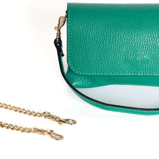 W by white mood-Genuine leather clutch bag - petrol