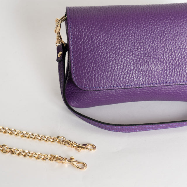 W by white mood-Genuine leather clutch bag - purple