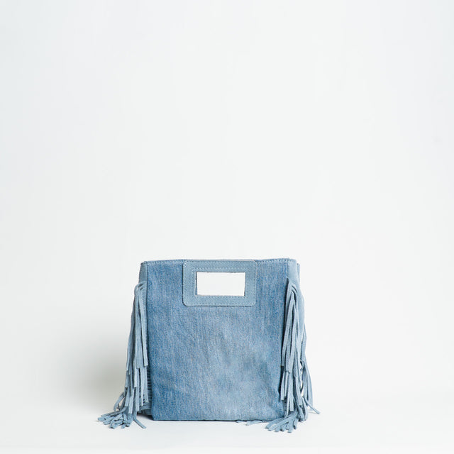 W by Whitemood-Borsa a mano jeans con frange - denim