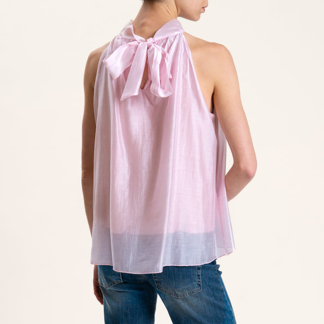 Kontatto-Top mussola lyocell scollo americana - rosa