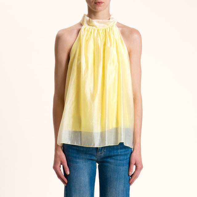 Kontatto-Top mussola lyocell scollo americana - giallo