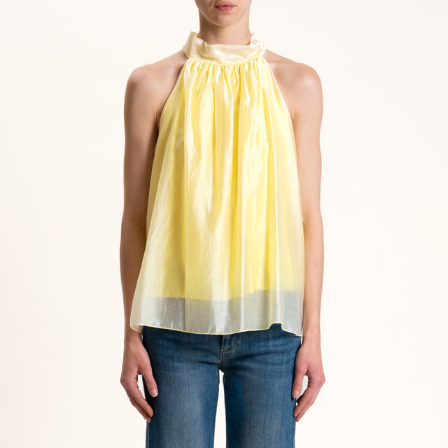 Kontatto-Top mussola lyocell scollo americana - giallo