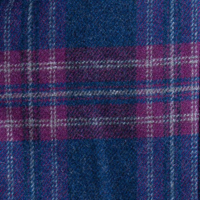 Vicolo-Giacca check misto lana con spille - blu/malva