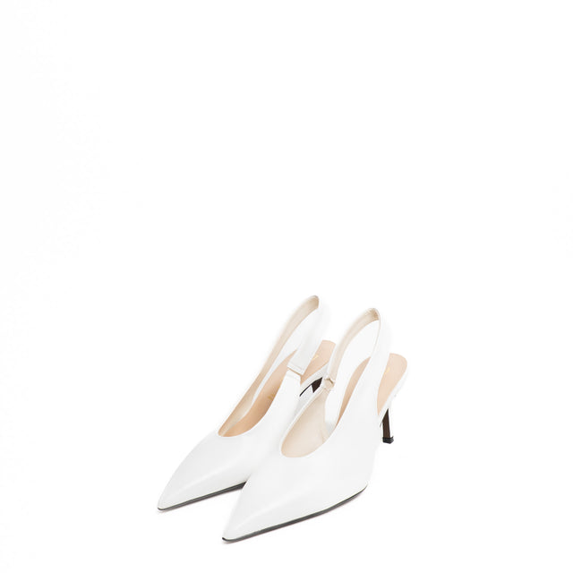 Divine follie-Slingback a punta in pelle - bianco