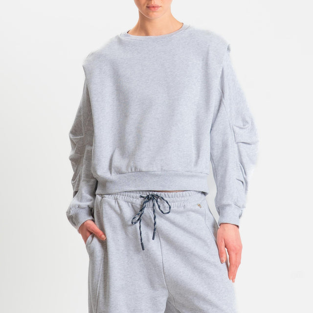 Philia Loft-Felpa con arricciatura sulle maniche - grigio