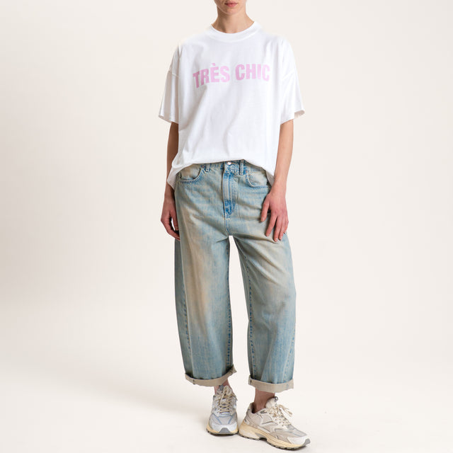 Vicolo-T-shirt "TRE'S CHIC" - bianco/rosa