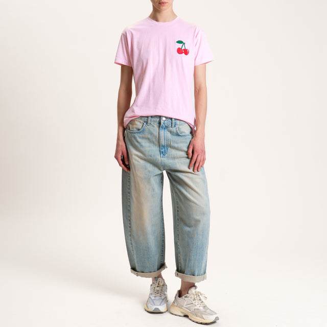 Souvenir-T-shirt stampa ciliegia - rosa