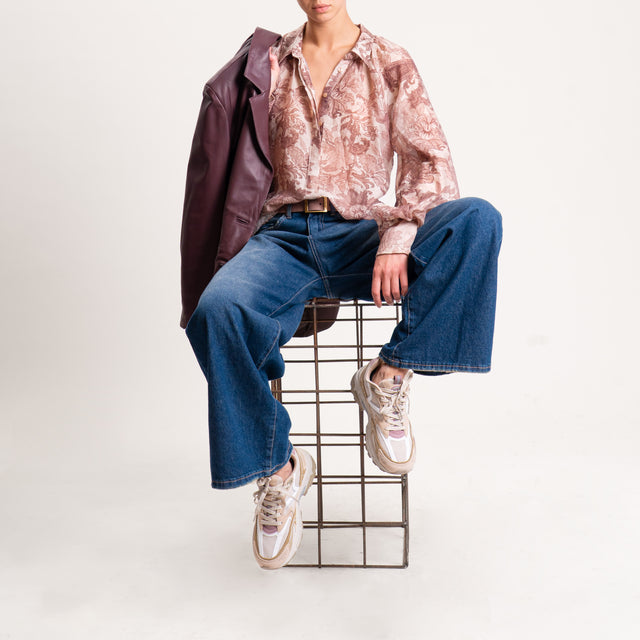 Tensione in-Camicia tessuto lyocell fibra naturale - sand/mauve