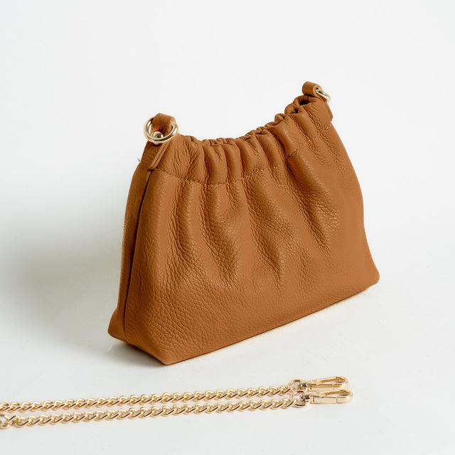 W by Whitemood-Mini pouch con catena - cuoio