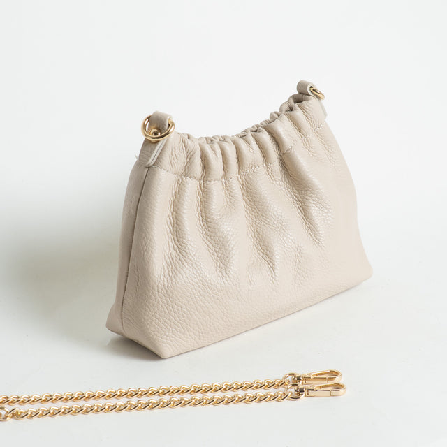 W by Whitemood-Mini pouch con catena - gesso