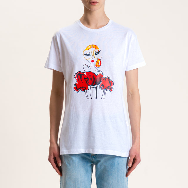 Souvenir-T-shirt stampa WOMAN - Bianco
