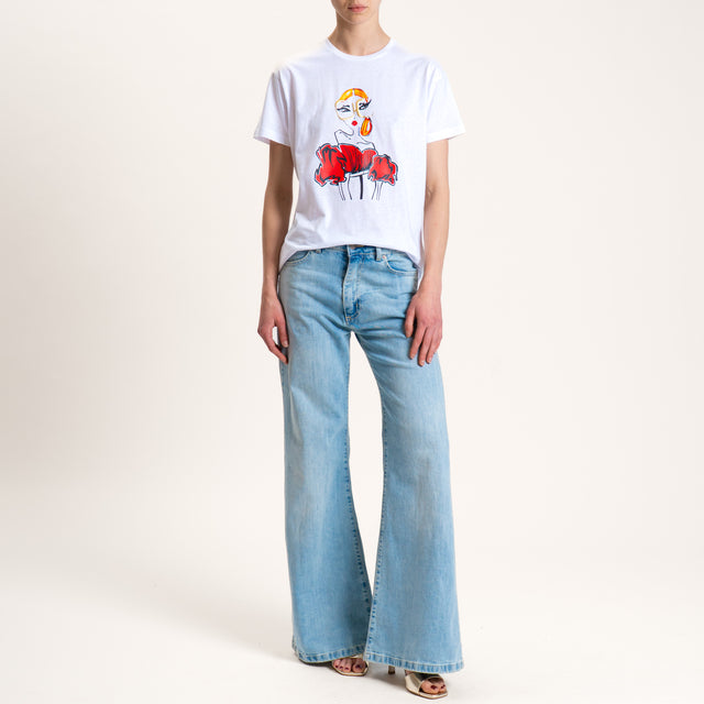 Souvenir-T-shirt stampa WOMAN - Bianco