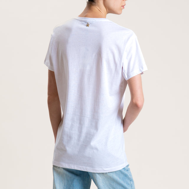 Souvenir-T-shirt stampa "BONJOUR" - Bianco