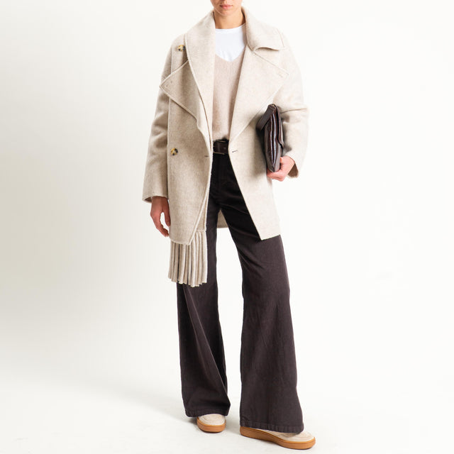 Vicolo-Giacca cappotto hand made misto lana - casha melange