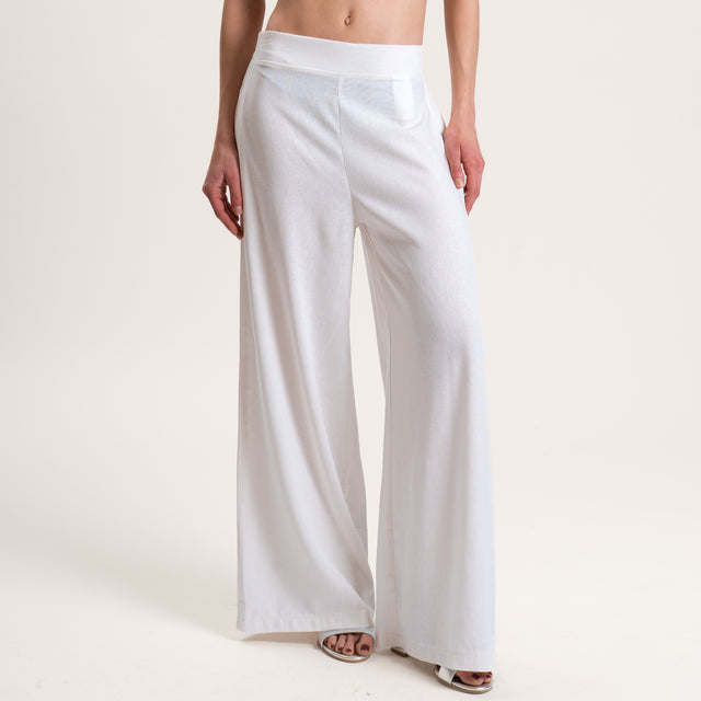 Haveone-Pantalone misto lino elastico dietro - burro