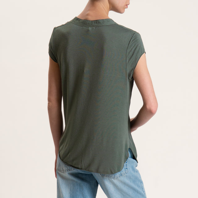 Zeroassoluto-Camicia chester mezza manica - militare