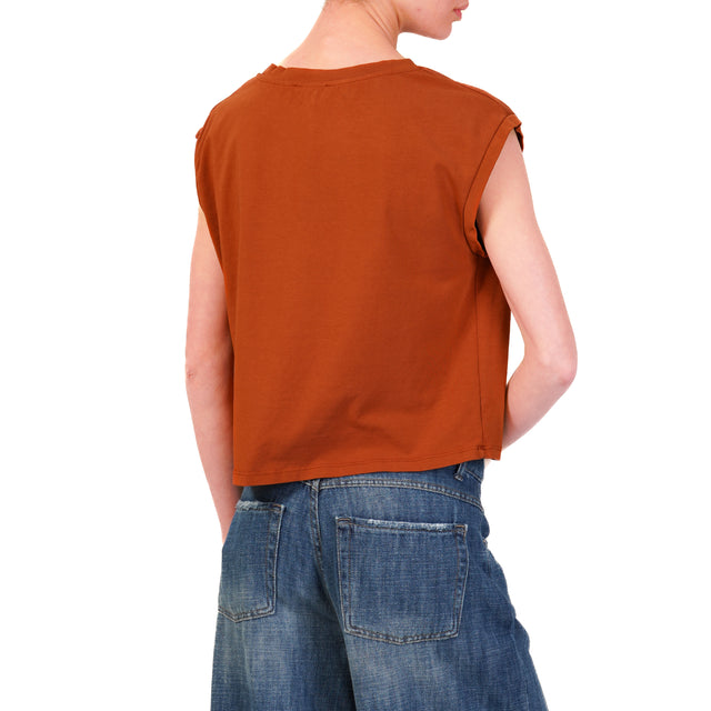 Zeroassoluto - Camiseta sin mangas de algodón elástico - coccio