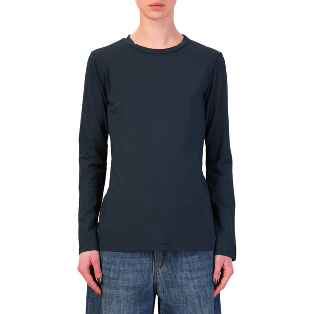 Zeroassoluto-T-shirt girocollo cotone elasticizzato - blu
