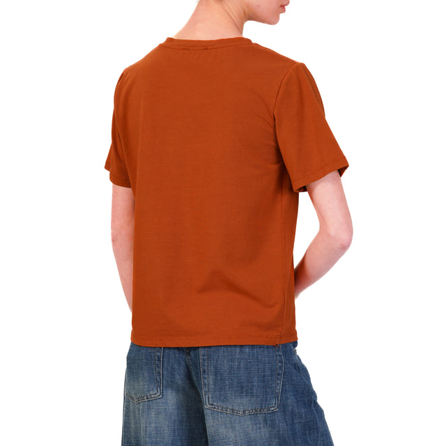 Zeroassoluto - Camiseta de media manga de algodón elástico - coccio