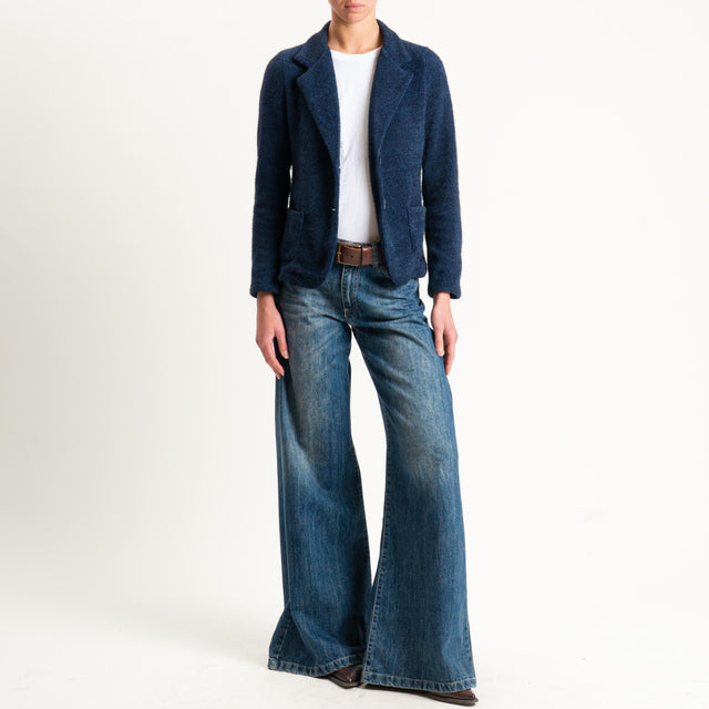 Zeroassoluto-Giacca PATTY ciniglia melange - blu