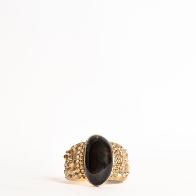 W by Whitemood-Bracciale increspato con pietra - moro