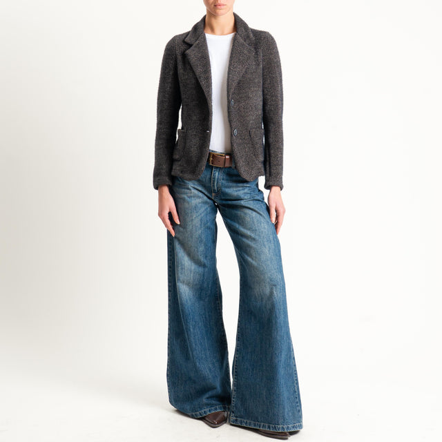 Zeroassoluto-Giacca PATTY ciniglia melange - moro