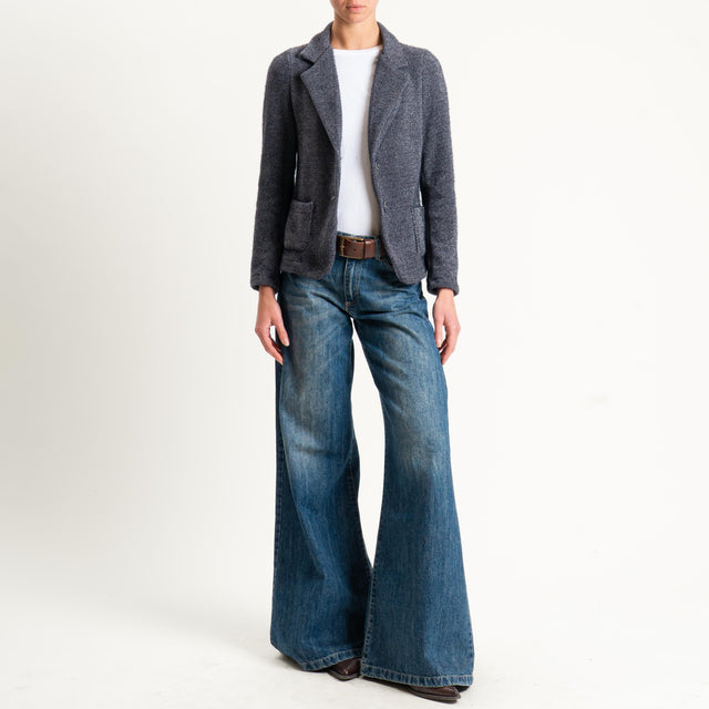 Zeroassoluto-Giacca PATTY ciniglia melange - antracite