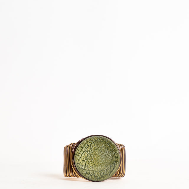 W by Whitemood-Bracciale rigido con pietra - verde