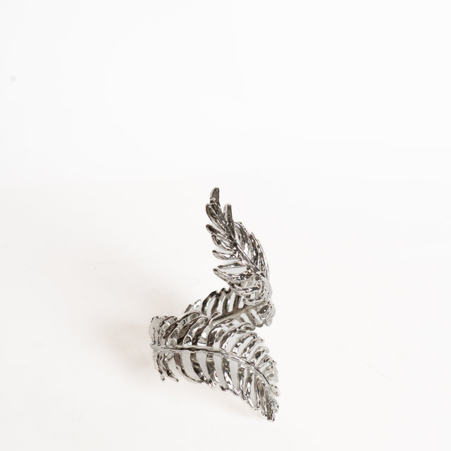 W by Whitemood-Bracciale rigido foglia intrecciata - silver