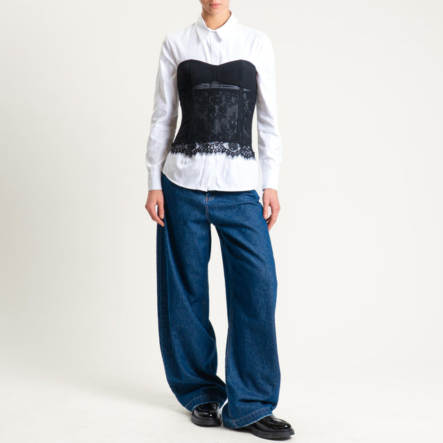 Imperial-Top a fascia con pizzo - nero