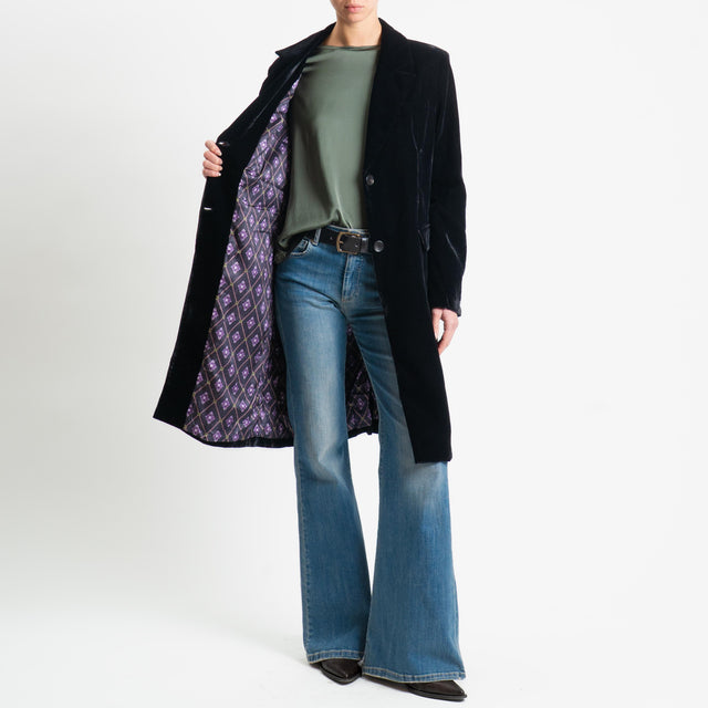 Wu'side-Cappotto in velluto - nero