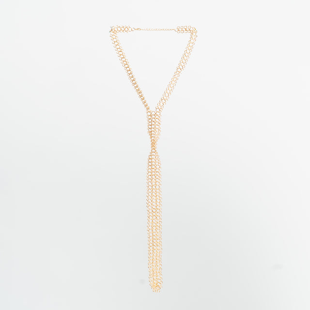 W by Whitemood-Collana cravatta in maglia - gold