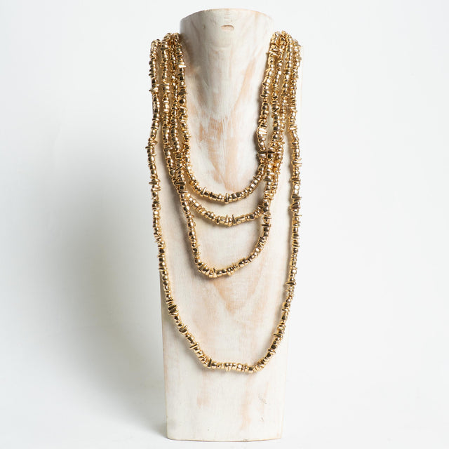 W by Whitemood-Collana multifilo pietre irregolari - gold