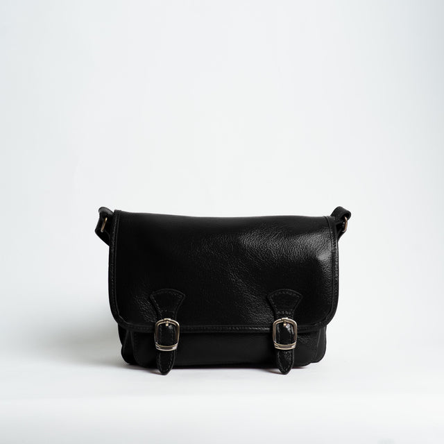 Zeroassoluto-Borsa saddle genuine leather high quality - nero