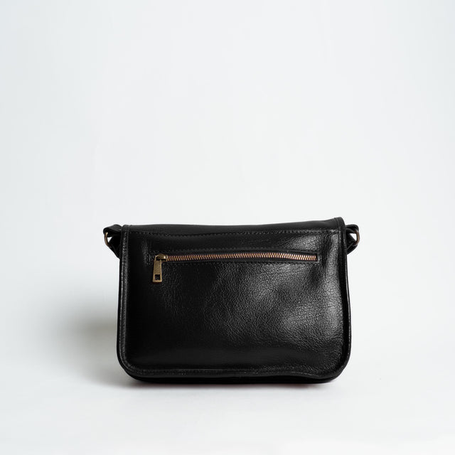 Zeroassoluto-Borsa saddle genuine leather high quality - nero