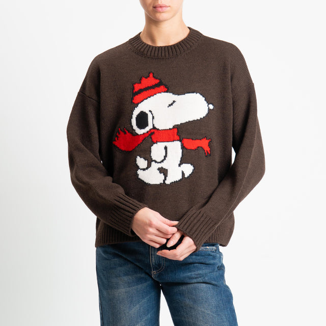 Tensione in-Maglia snoopy misto alpaca - moro