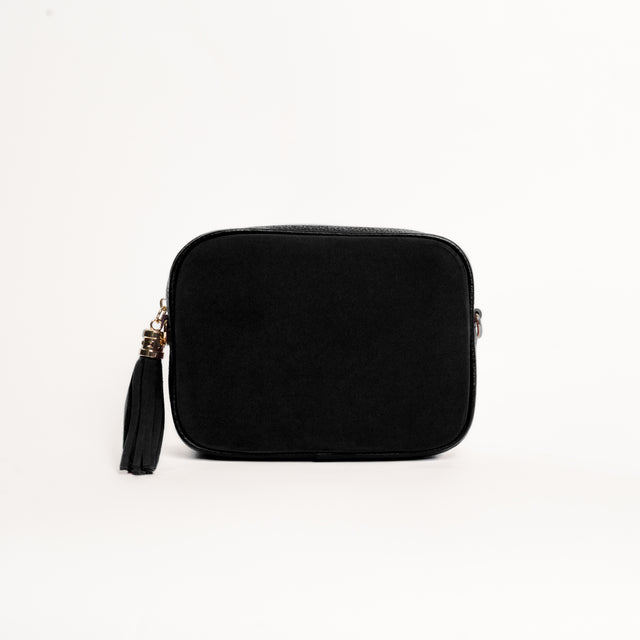 W by whitemood- Borsa scamosciata con nappina - Nero