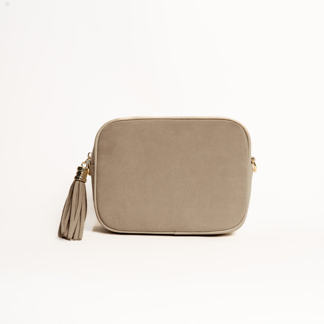 W by whitemood- Borsa scamosciata con nappina - taupe