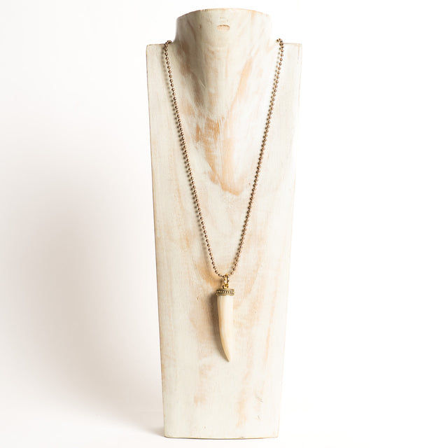 W by Whitemood-Collana catena con corno opaco - gold/avorio