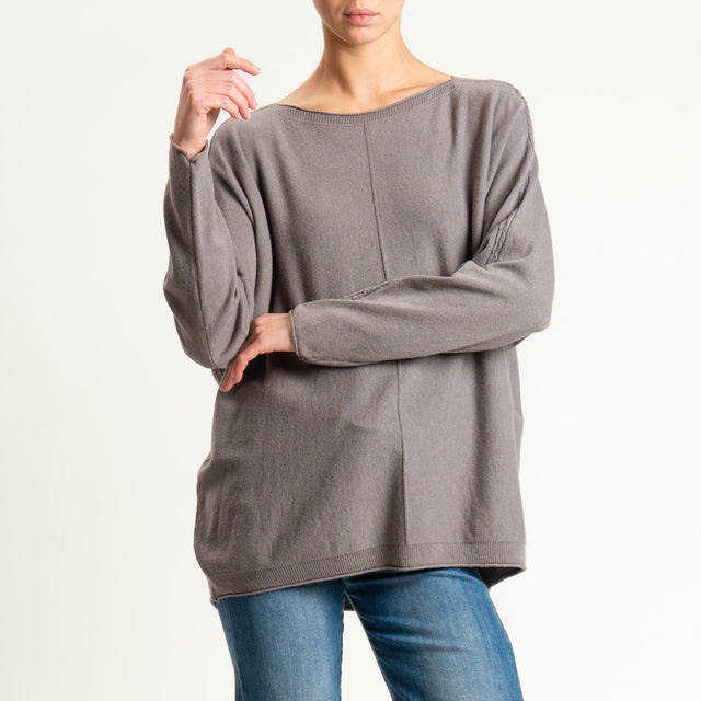 Zeroassoluto-Maglia over riga centrale - taupe