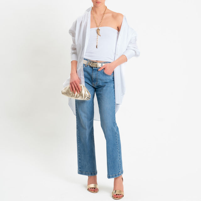 Vicolo-Camicia oversize in cotone - bianco