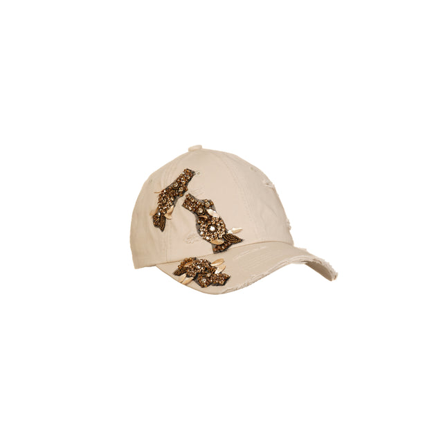 Sovenir-Cappello ricamato con rotture - gesso