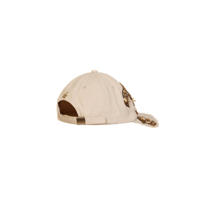 Sovenir-Cappello ricamato con rotture - gesso