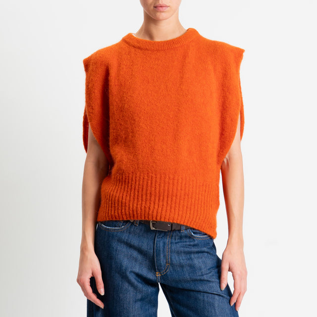 Dixie-Maglia smanicata misto alpaca - arancio
